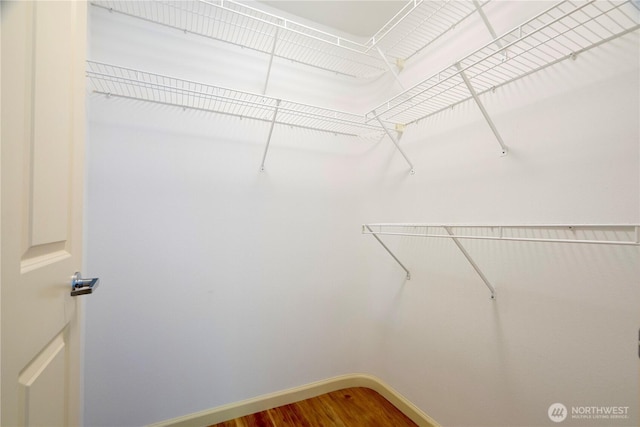 9222 Roosevelt Way NE Unit 302, Seattle, WA 98115 - walk in closet featuring wood finished floors