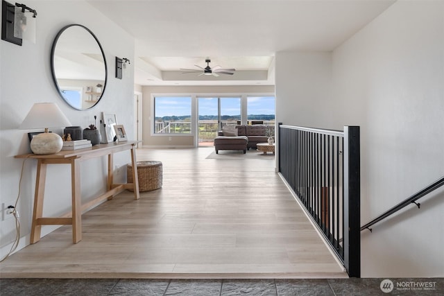 247 Devereese Rd, Chehalis, WA 98532 - hall with wood finished floors and a raised ceiling