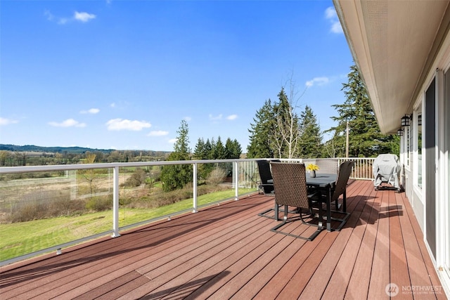 247 Devereese Rd, Chehalis, WA 98532 - wooden deck featuring outdoor dining space and a yard