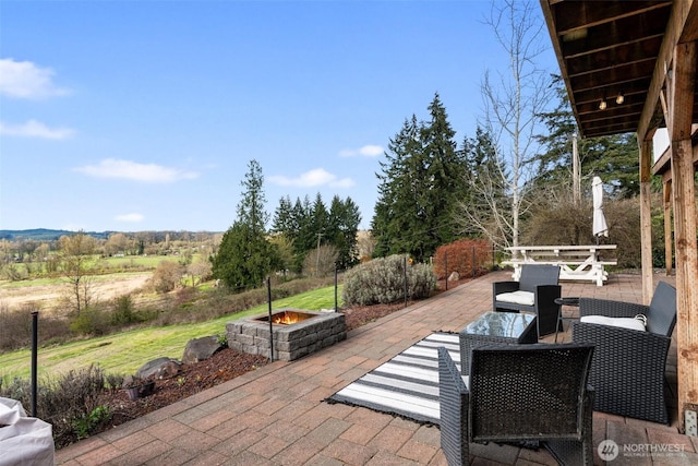 247 Devereese Rd, Chehalis, WA 98532 - view of patio with a fire pit
