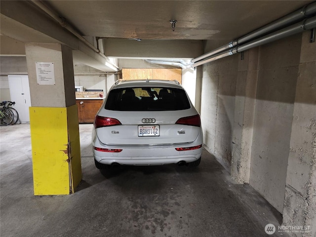 view of parking garage