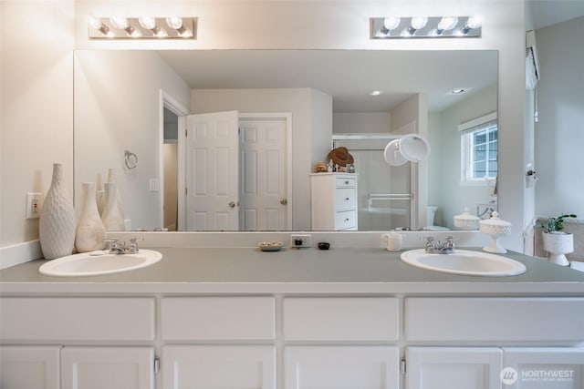 1075 SW 12th St, North Bend, WA 98045 - full bath featuring double vanity and a shower stall