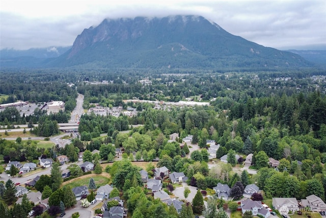 1075 SW 12th St, North Bend, WA 98045 - aerial perspective of suburban area featuring mountains