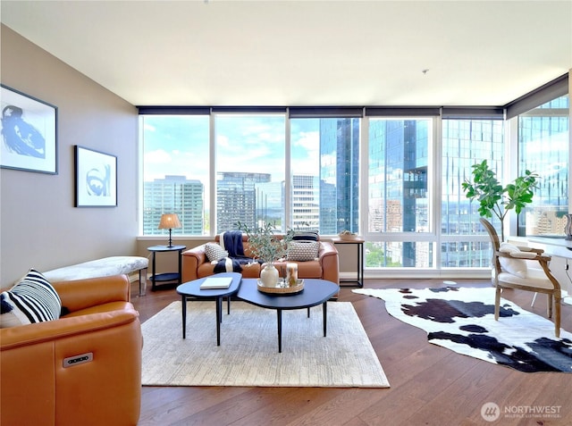 10700 NE 4th St Unit 2710, Bellevue, WA 98004 - living area with wood finished floors and plenty of natural light