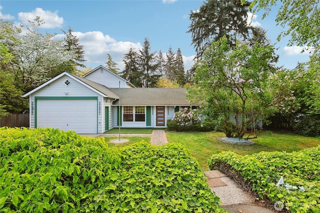 single story home with a garage