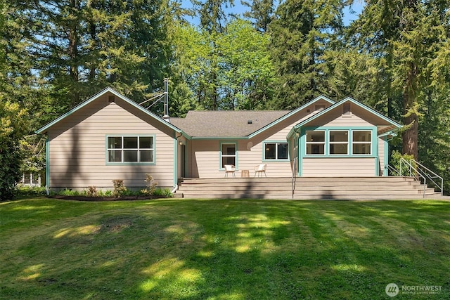 11607 SW Cove Rd, Vashon, WA 98070 - rear view of house featuring a yard
