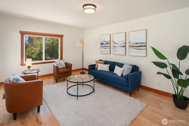 11607 SW Cove Rd, Vashon, WA 98070 - living room with light wood-style floors and baseboards
