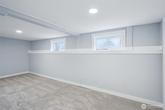 9348 54th Ave S, Seattle, WA 98118 - below grade area featuring carpet, baseboards, and recessed lighting