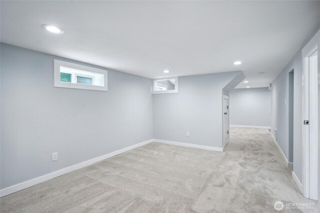 9348 54th Ave S, Seattle, WA 98118 - basement featuring carpet flooring, recessed lighting, and baseboards