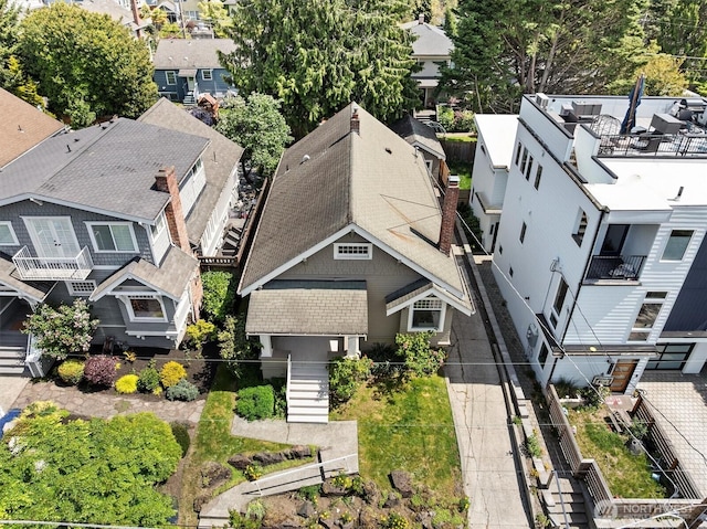 aerial view of residential area