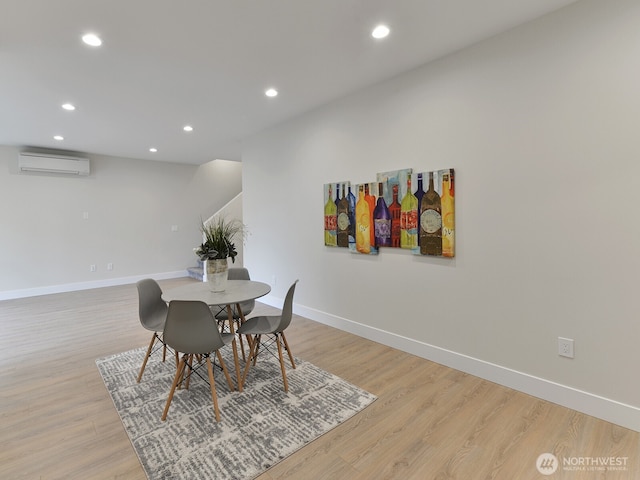 23801 100th Ave SE, Kent, WA 98031 - dining space featuring a wall mounted air conditioner, light wood-style floors, and recessed lighting