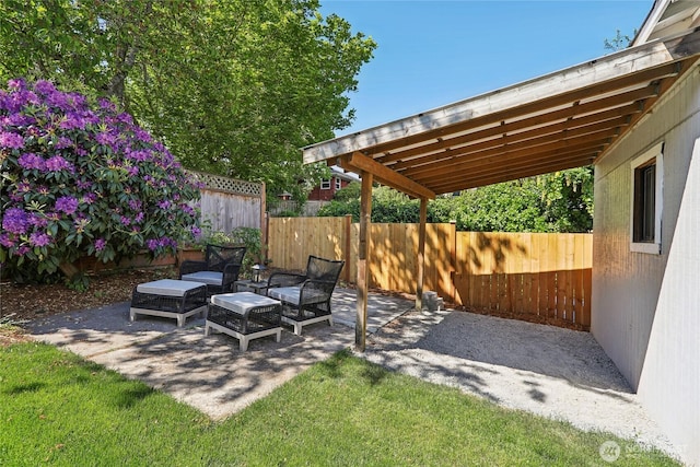 view of patio with fence