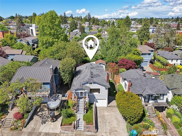 aerial view of residential area