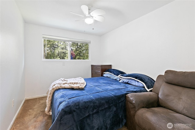4909 95th Ave W, University Place, WA 98467 - carpeted bedroom featuring baseboards and a ceiling fan