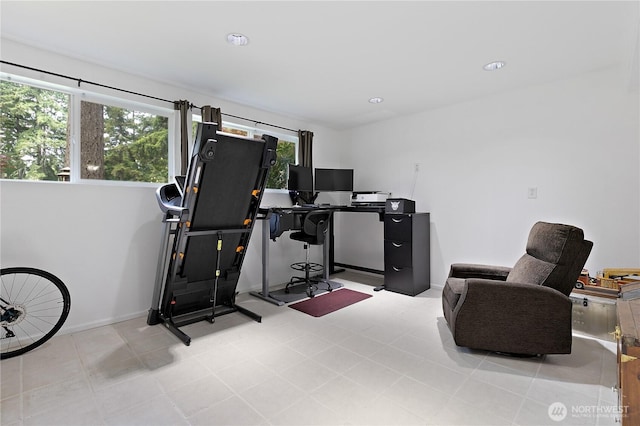 4909 95th Ave W, University Place, WA 98467 - workout area featuring recessed lighting and tile patterned flooring