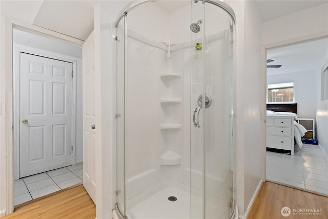 4909 95th Ave W, University Place, WA 98467 - ensuite bathroom featuring a stall shower and tile patterned floors