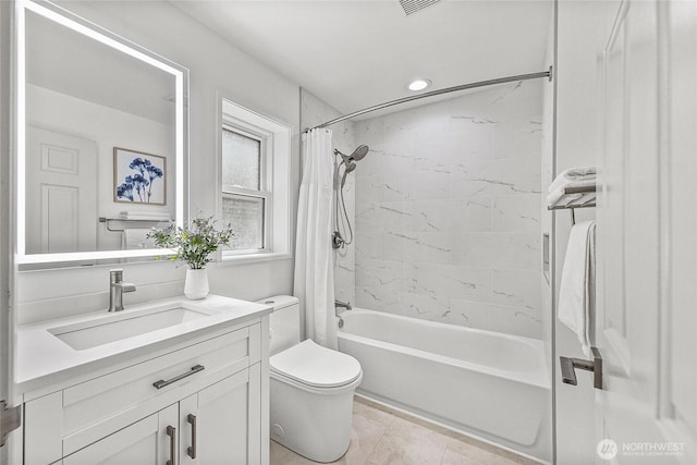 27923 NE 49th St, Redmond, WA 98053 - full bath featuring shower / tub combo, toilet, and vanity