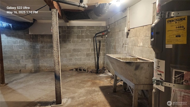 9819 Park Ave S, Tacoma, WA 98444 - unfinished basement with water heater and concrete block wall