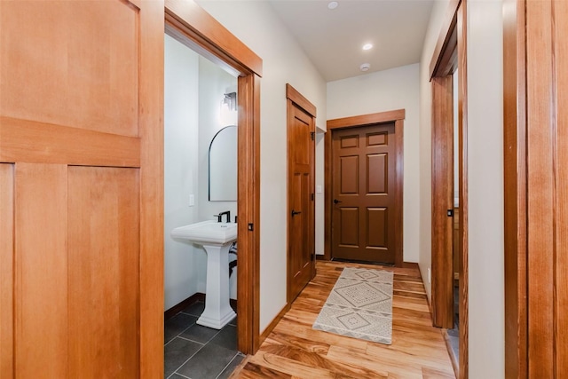 2075 NW Peterson Rd, Poulsbo, WA 98370 - hall featuring light wood finished floors and recessed lighting