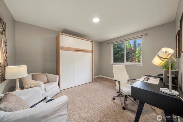 13014 97th Ave NW, Gig Harbor, WA 98329 - carpeted home office featuring recessed lighting and baseboards