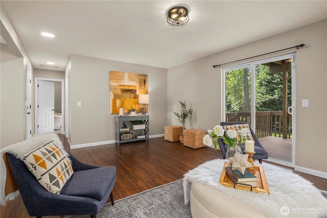 13014 97th Ave NW, Gig Harbor, WA 98329 - living area with wood finished floors, baseboards, and recessed lighting