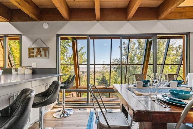 4706 Scenic Dr, Yakima, WA 98908 - sunroom with beamed ceiling and plenty of natural light