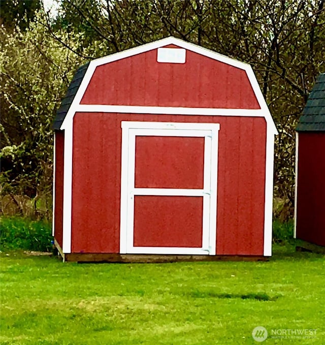 view of shed