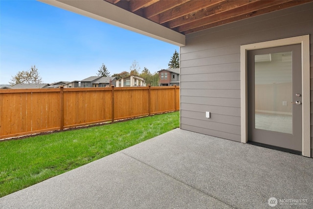 view of patio / terrace featuring a residential view