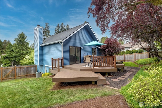 18323 23rd Dr SE, Bothell, WA 98012 - rear view of property featuring a chimney and a deck