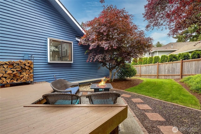 18323 23rd Dr SE, Bothell, WA 98012 - view of patio / terrace with an outdoor fire pit and a deck
