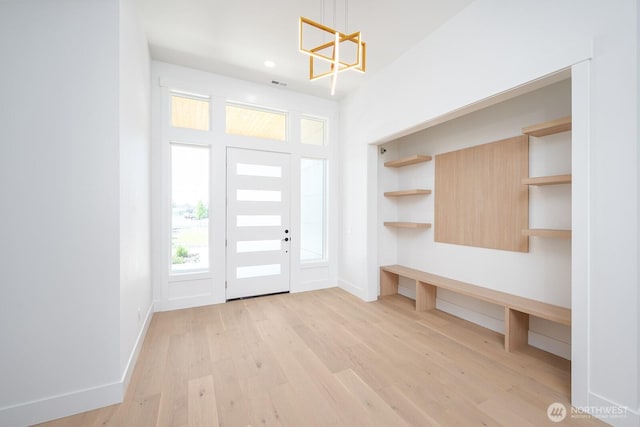 6773 Rd E.2 NE, Moses Lake, WA 98837 - mudroom featuring light wood finished floors, plenty of natural light, a chandelier, baseboards, and recessed lighting