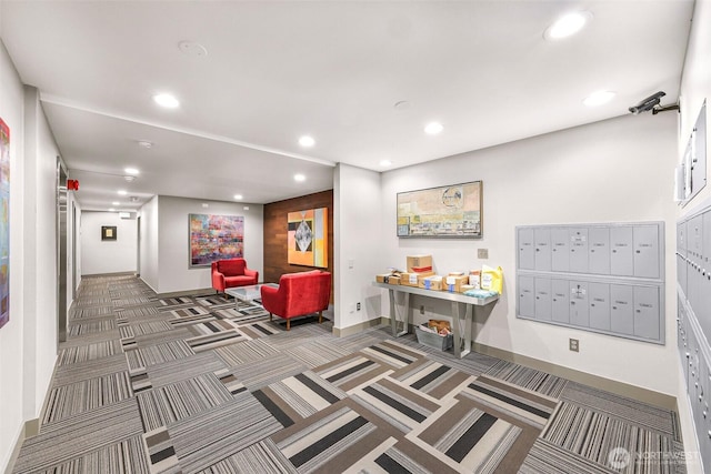 lobby with recessed lighting