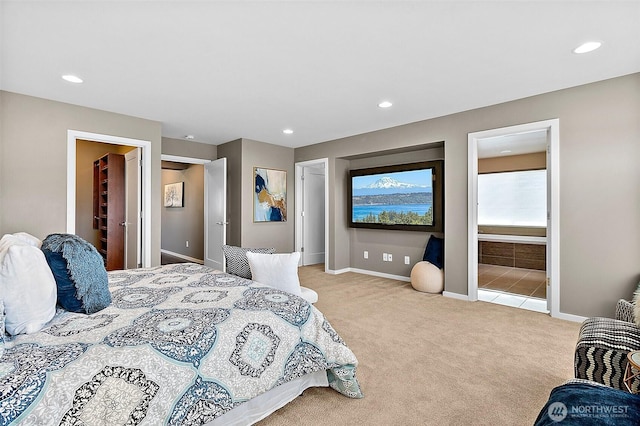 30429 121st Pl SE, Auburn, WA 98092 - carpeted bedroom featuring a walk in closet, baseboards, recessed lighting, and a closet