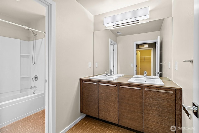 30429 121st Pl SE, Auburn, WA 98092 - full bath featuring double vanity, shower / washtub combination, and baseboards