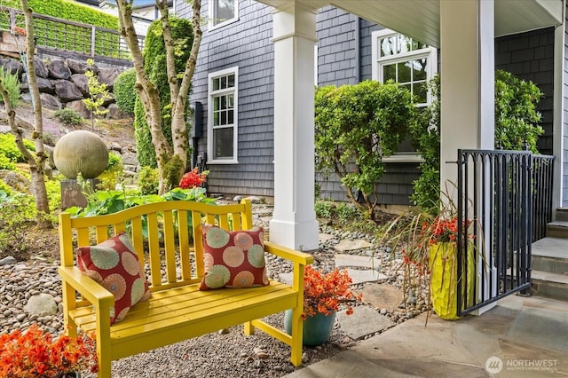 view of patio with a porch