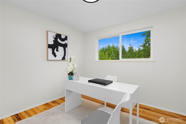 8716 Main St, Edmonds, WA 98026 - office area with baseboards and wood finished floors