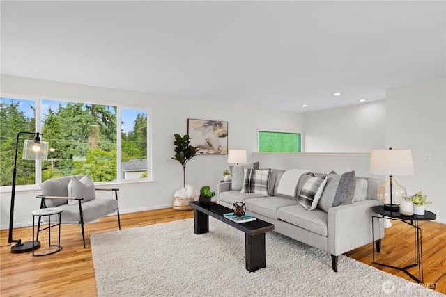 8716 Main St, Edmonds, WA 98026 - living room featuring wood finished floors and recessed lighting
