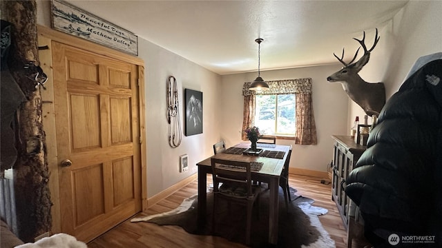 26 Newby Creek Rd, Twisp, WA 98856 - dining space featuring light wood-style floors and baseboards