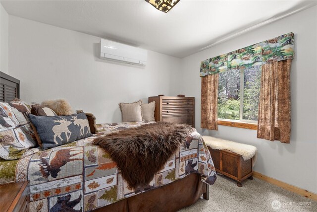 26 Newby Creek Rd, Twisp, WA 98856 - carpeted bedroom with an AC wall unit and baseboards