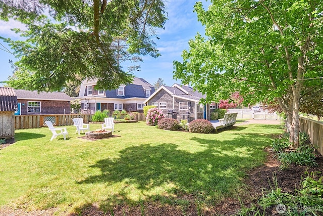1214 Bay Ave, Ocean Park, WA 98640 - view of yard with a fire pit