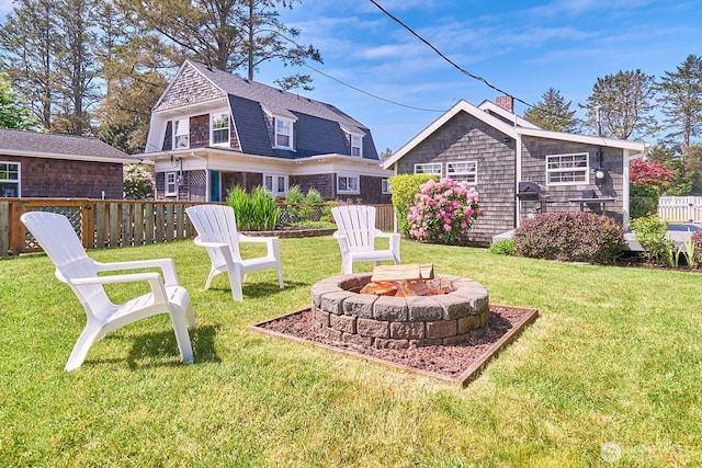 1214 Bay Ave, Ocean Park, WA 98640 - view of yard with an outdoor fire pit