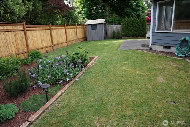 16260 11th Ave NE, Shoreline, WA 98155 - view of yard with a shed, an outdoor structure, and a patio