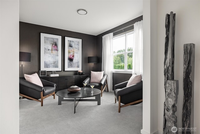 sitting room with carpet