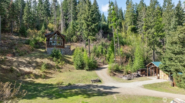 6166 Westside Rd, Cle Elum, WA 98922 - surrounding community with a forest view and driveway