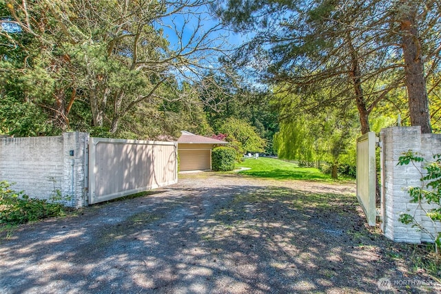 376 Killebrew Lake Rd, Orcas Island, WA 98280 - view of yard with a gate, fence, and driveway
