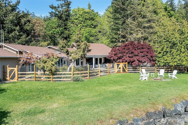 376 Killebrew Lake Rd, Orcas Island, WA 98280 - view of yard with an outdoor fire pit