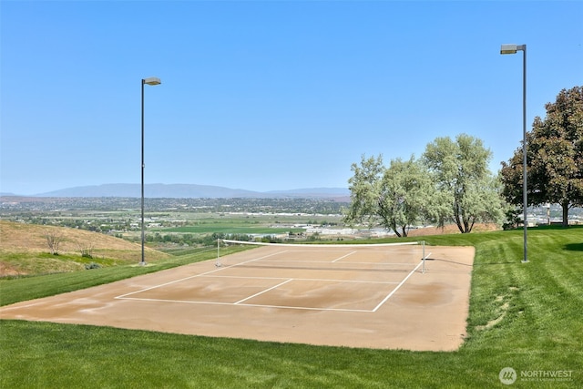 1041 Red Sky Dr, Yakima, WA 98903 - view of tennis court with a mountain view