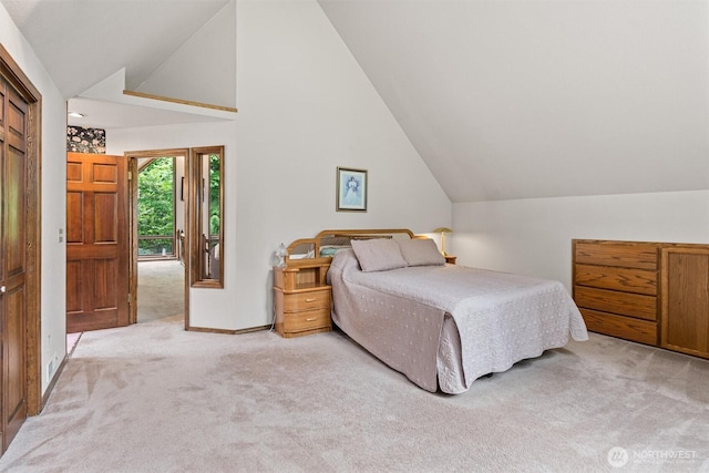 14413 139th Ave SE, Snohomish, WA 98290 - bedroom featuring vaulted ceiling and light carpet