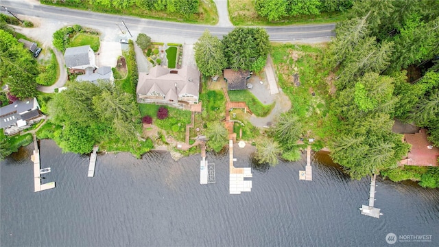 bird's eye view of a nearby body of water