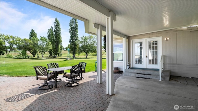 10615 SE Handicap Dr, Warden, WA 98857 - view of patio / terrace with french doors
